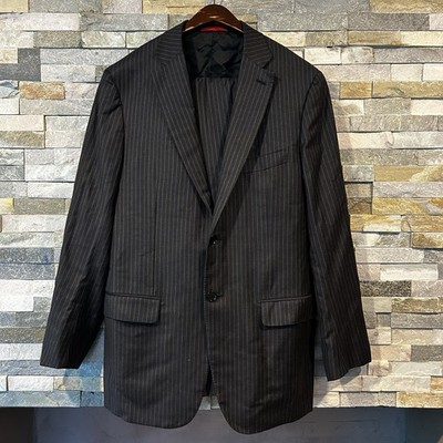 ISAIA Napoli Nuova Base S 2Pc Suit 52 (US 42) Pinstripe Aquaspider