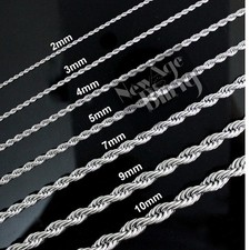 3mm-20 in Stainless Steel Rope 316L Chain Durable Quality Men's Women's Necklace