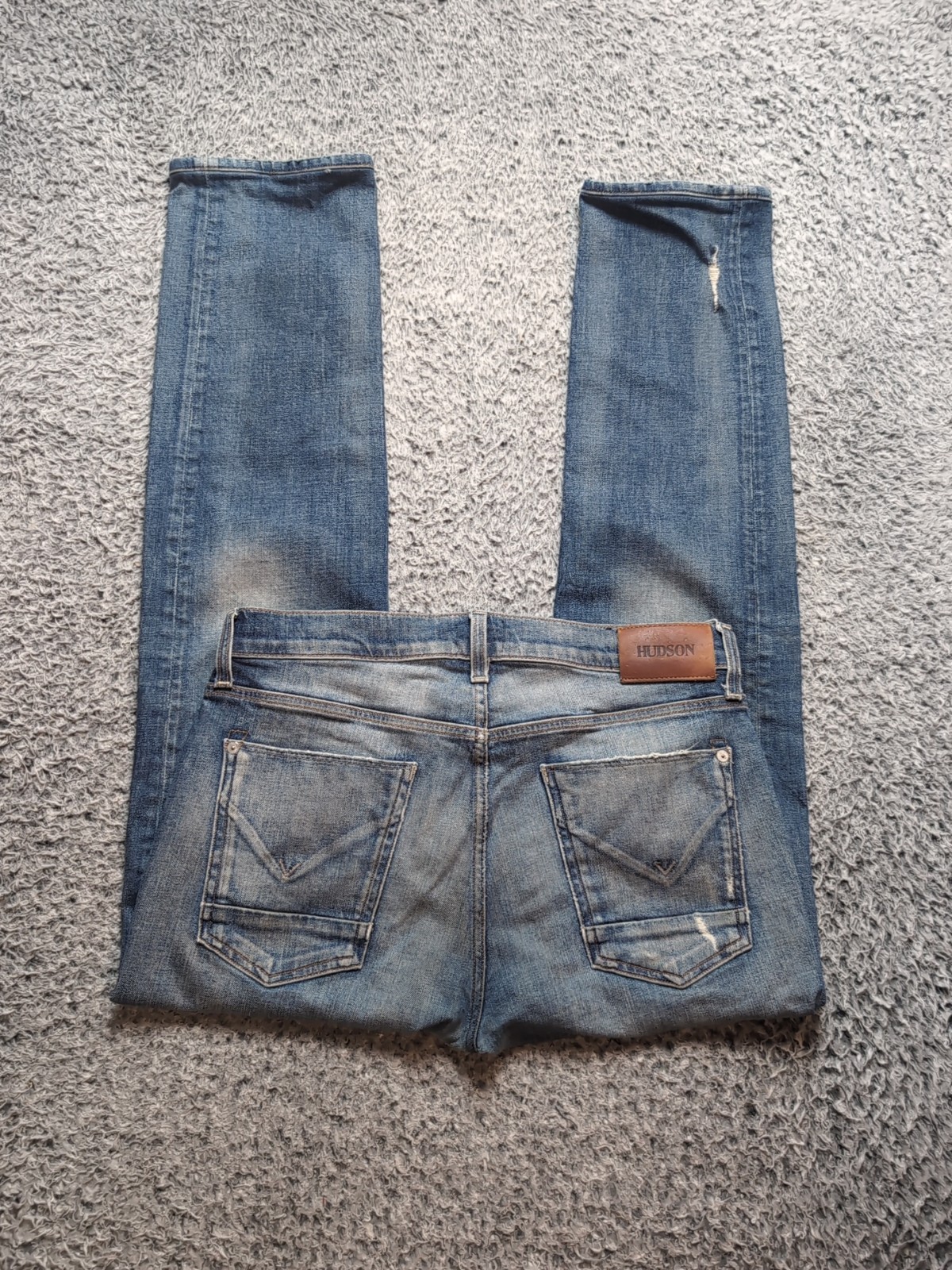 32x31 Blue Byron Five Pocket  Stretch Denim Button Fly Grung