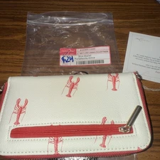 NEW!! Thirty-One Slim Wallet Little Lobsters Smooth Pebble! Beauty!