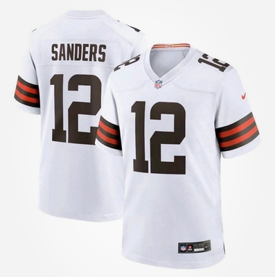 #ad Cleveland Browns Shedeur Sanders #12 White Jersey Official NFL Nike Mens Size L $170.00