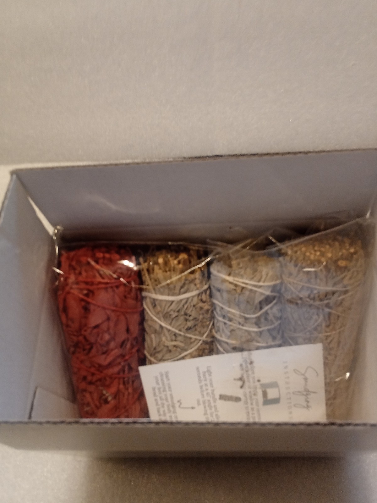 4pk. Smudge Kit  1 of each 4" Blue Sage, Dragon Blood,White Sage, Yerba Santa S1