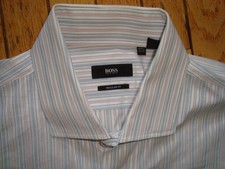 HUGO BOSS MEN'S BLACK LABEL REGULAR FIT SHIRT SIZE 17 1/2  34-35 HARDLY WORN 