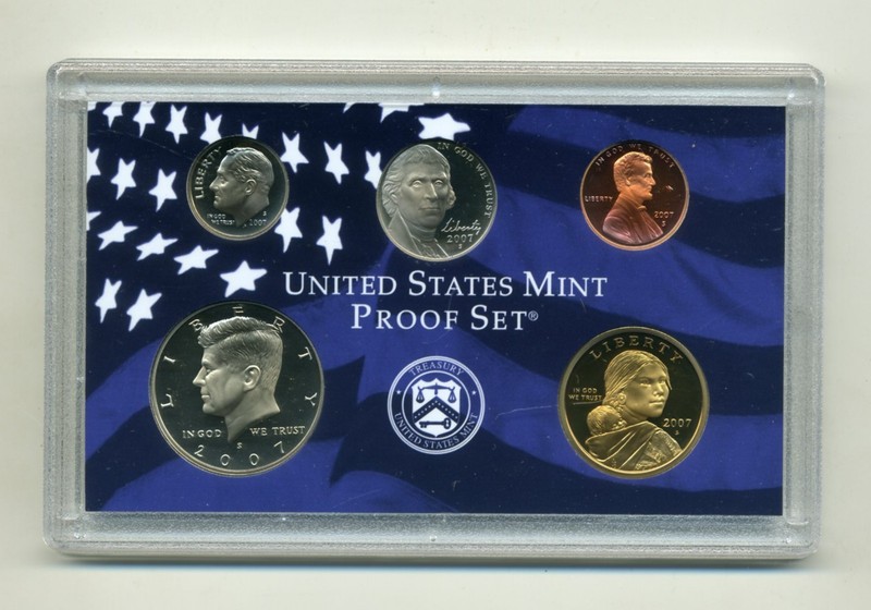 2007 S United States Mint 10 Of 14 Proof Set & State Quarters - MT WA ID WY UT