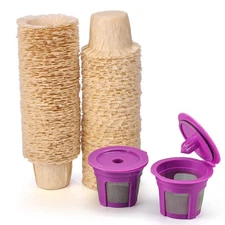 2 Pack Reusable K Cups with 100 Count Natural Paper Filters,Compatible with K...