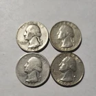 Lot of 4 Silver Washington Quarters - 90% Silver