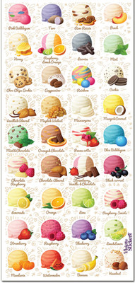 Violette Stickers  Summer Treat Ice Cream Flavors Craft Planner Supply Scrapbook