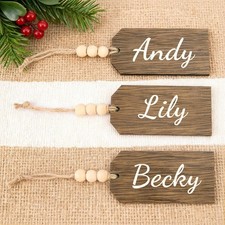 15PCS Christmas Stocking Name Tags, Xmas DIY Personalized Stocking Signs with...