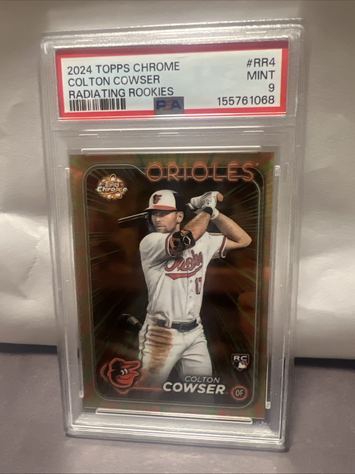 2024 Topps Chrome Radiating Rookies Colton Cowser #RR4 PSA 9