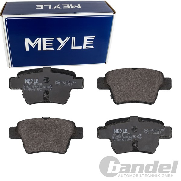 Meyle BremsbelÄGe Satz Hinterachse Passend FÜR CitroËN C4 Peugeot 207 207/207+-image
