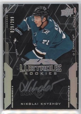 2020 SPx UD Black Lustrous Rookie Signatures Tier 1 Nikolai Knyzhov Auto RC 0cv
