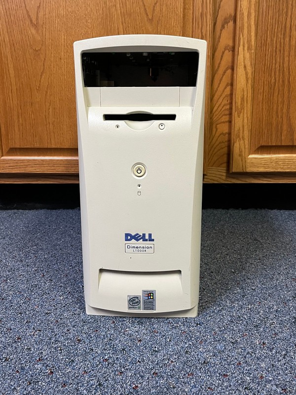 Vintage Dell Dimension L1000R Empty Computer Case Chassis Retro Sleeper Project