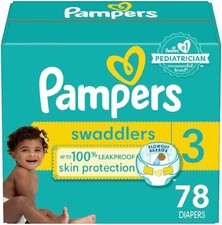 Pampers Swaddlers Size 3 Baby Diapers 78 Ct 13 26 lbs Ultra Soft Absorbent