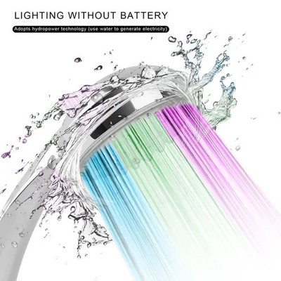 LED Shower Head Handheld Color-Changing Automatically Hydropower