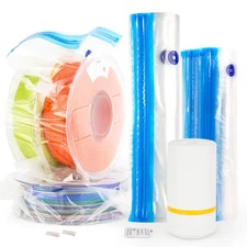 AMOLEN Filament Storage Bags Vacuum Kit, Cleaning Drying Sealed 16 Bags with ...