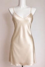 Vintage Victoria  s Secret Gold Label 100 Silk Slip Nightgown L NWT Ivory Large