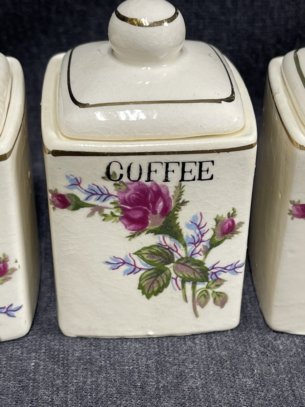 Vintage Set Porcelain Moss Rose Coffee Tea Sugar Hand Painted Pico Japan eBay