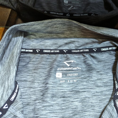 cheetah mens xl gray 1/4 zip tech shirt jacket zip pocket athleisure - Picture 3 of 6