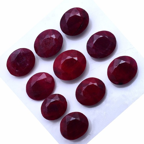 10 piezas piedras preciosas sueltas rubí rojo sangre de paloma natural corte facetado ovalado 10 mm-12 mm - Imagen 4 de 6