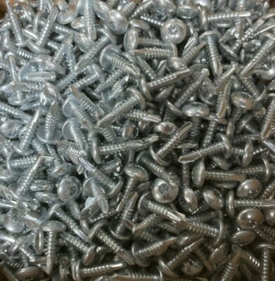 1000 Cargo #10 x 3/4'' Zinc Screw Enclosed Skin Sheet Metal Panel Trim Self Tap