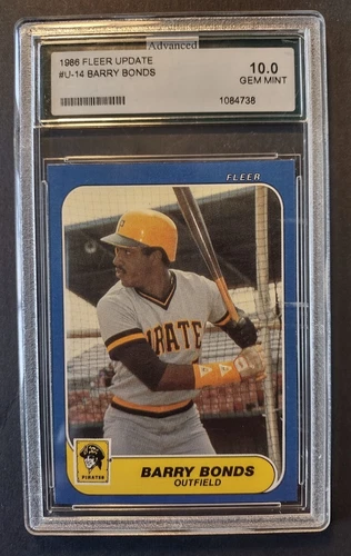 Barry Bonds 1986 Fleer Update #U-14 Advanced Grading Specialists AGS GEM MINT 10