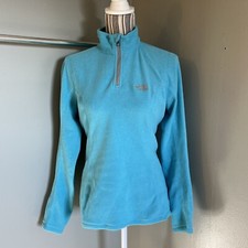 The North Face Women  s Long Sleeve Blue 1/4 Zip Mock Neck Pullover Fleece Size S