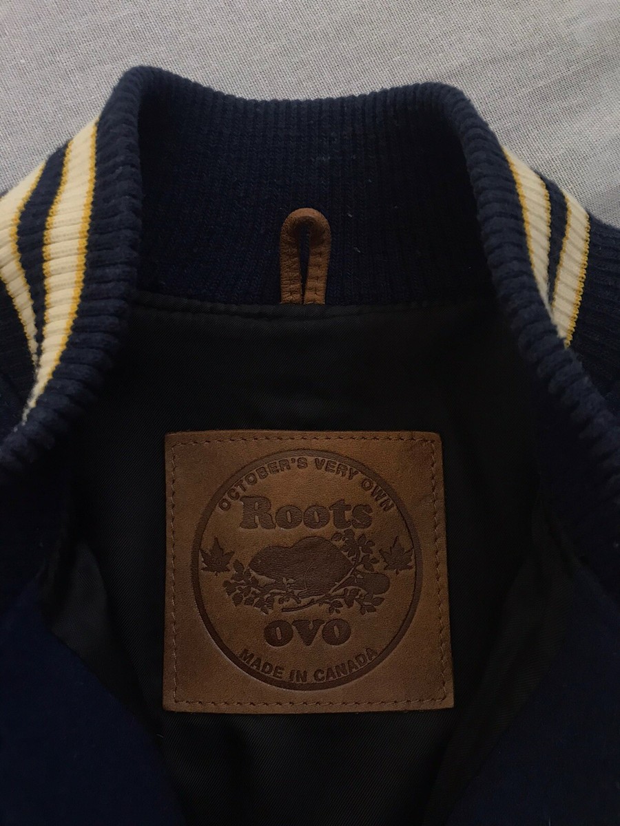 OVO x Roots 2015 Navy Brown Varsity Jacket 1/30 MADE OVO x Roots 2015 Navy Brown Varsity Jacket 1/30 MADE