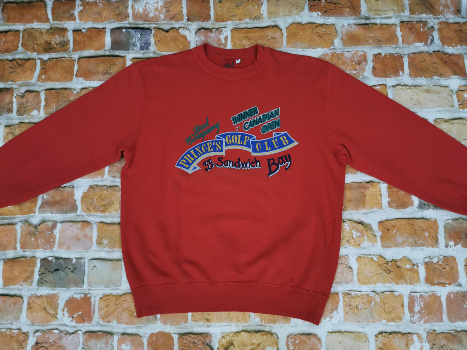 BEST COMPANY Vintage Pullover Red Cotton Blend Regular Fit Size L NEW