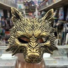 Wolf Mask Half Unisex Halloween Party Masquerade Mask Gold
