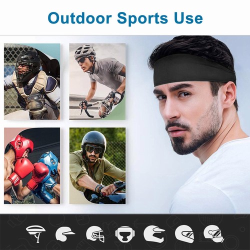 2 PCS Men Women Sports Headband Anti-Sweat Band Running Yoga Stretch Head Bands - Picture 4 of 10