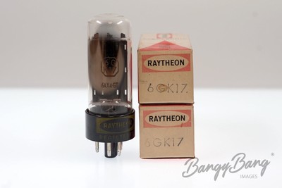 2 Vintage Raytheon 6GK17/6AX4GT Octal Damper Diode Valve- BangyBang Tubes