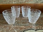 Martha Stewart HOBNAIL Chauncey 4” LILAC Glass Cocktail juice SET of 4
