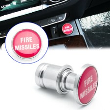12V Red Fire Missiles Push Button Car Cigarette Lighter Plug Cover Accessories