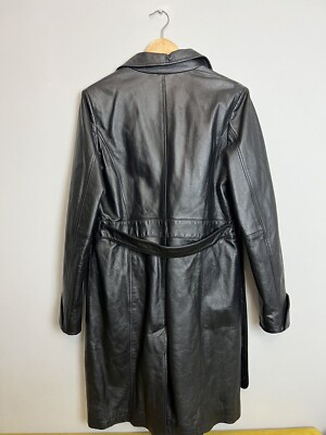 ジャケット・アウター Vintage Back pleated satin long coat Wvapzxx Women Leather Trench Coat Autumn Winter Stand Collar