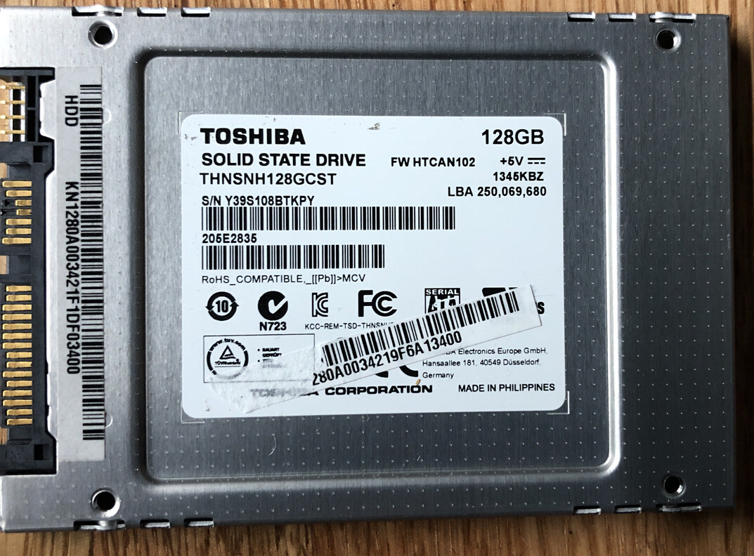 Thnsnh128gcst Toshiba 128gb Sff 2 5 Sata Solid State Drive For Sale Online Ebay
