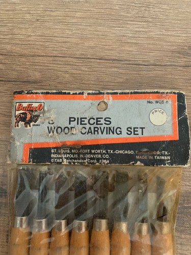 Neu in OVP!!! Vintage Büffel Marke 8-teiliges Holzschnitzset - Bild 2 von 5