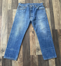 Levi's 501xx Blue Jeans Made in USA 501-0000 Actual Size W36 L27 Vintage