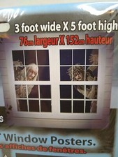 Creepy Halloween Zombie Window Panels New 2 in package 3 X 5 foot