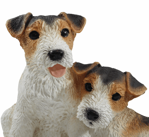 Figura Decorativa Dos Cachorros Fox Terrier Colección Castagna De Resina H 21cm - Imagen 2 de 6