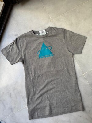 OFF-WHITE Triangle Planet Print Tee XXS (Very oversize) Cotton Grey Unused