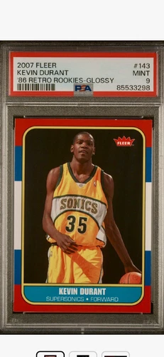 2007 Kevin Durant Fleer 86 Retro Rookies Glossy PSA 9