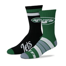 New York Jets NFL Duo 2 Pack Pair Team Colors Large Mens Crew Socks Fan Gift