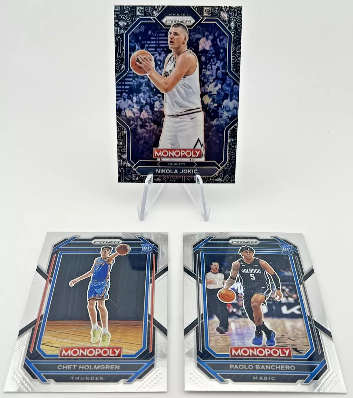 22-23 Prizm Monopoly Nikola Jokic Black Icons SP Variation + Chet/Banchero RC
