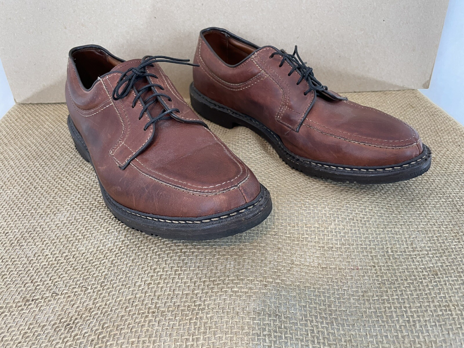 SAOLA Scarpe derby Allen Edmonds Wilbert 10 1 2 D in pelle marrone punta divisa