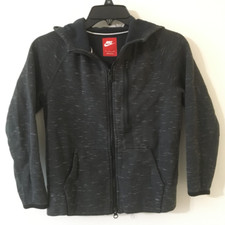 Nike Small Heather Gray Full Zip Hoodie Turtle Neck Front Zipper Pocket