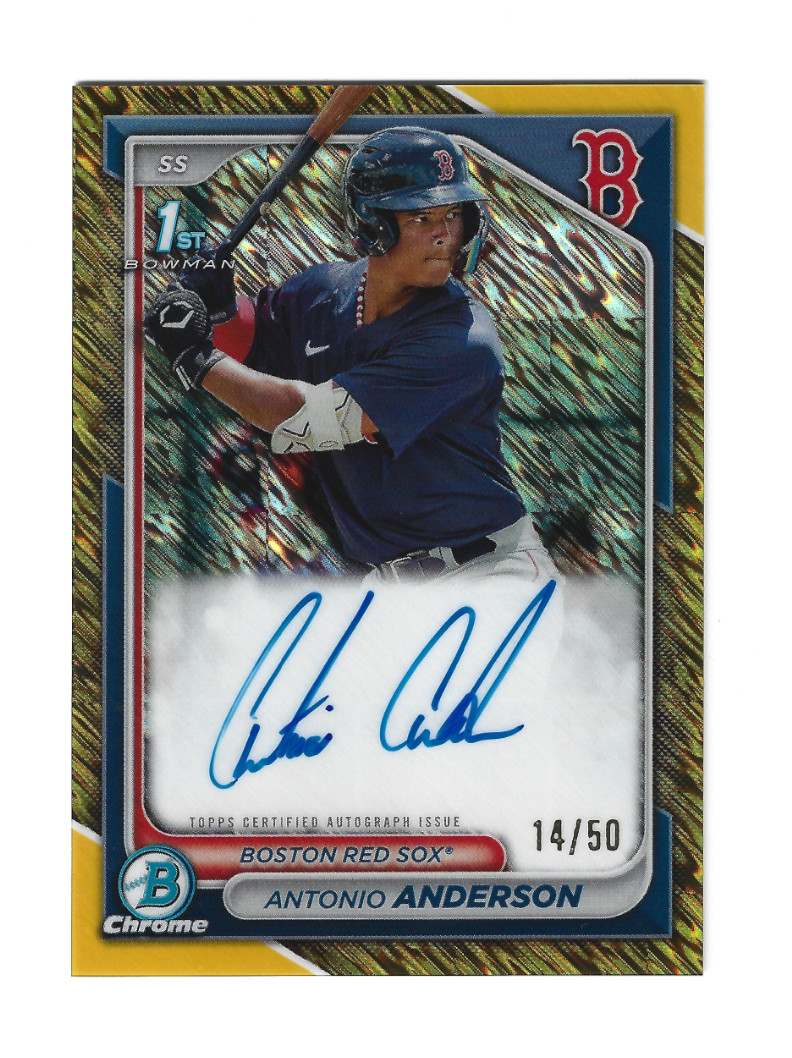 2024 Bowman Chrome Antonio Anderson 1st Auto Gold Shimmer Refractor #14/50