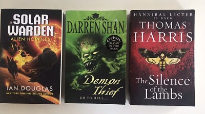 3 x Books ~ DEMON THIEF ~ SOLAR WARDEN Alien Hostiles ~ THE SILENCE OF THE LAMBS