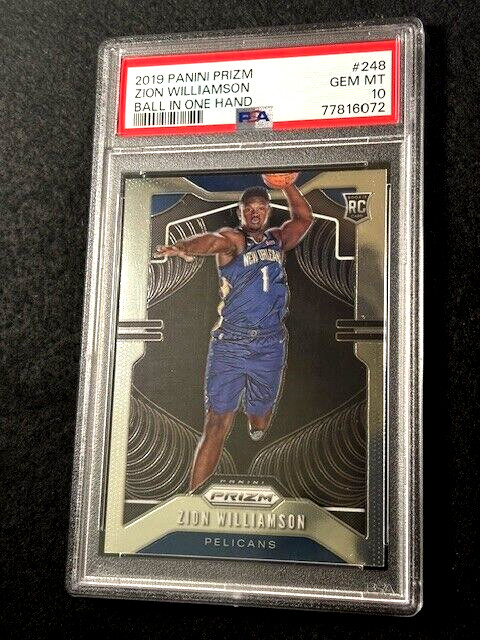 2019 Prizm Zion Williamson RARE Ball In One Hand Variation #248 RC PSA 10 GEM MT view 2