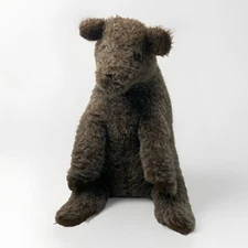 Vintage 20” Stuffed Bear Plush Realistic Toy Seated Gray