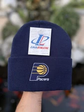 Vintage Logo Athletic Indiana Pacers Beanie Hat Cap 90s NBA Reggie Miller Read